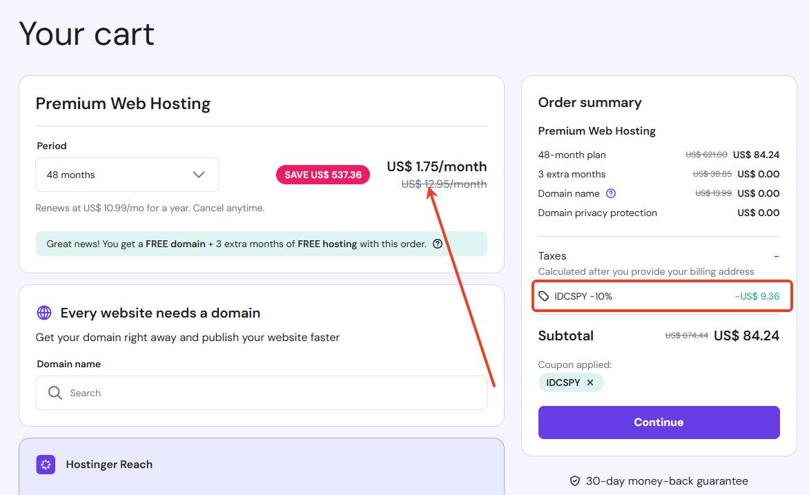 Hostinger WordPress/虚拟主机