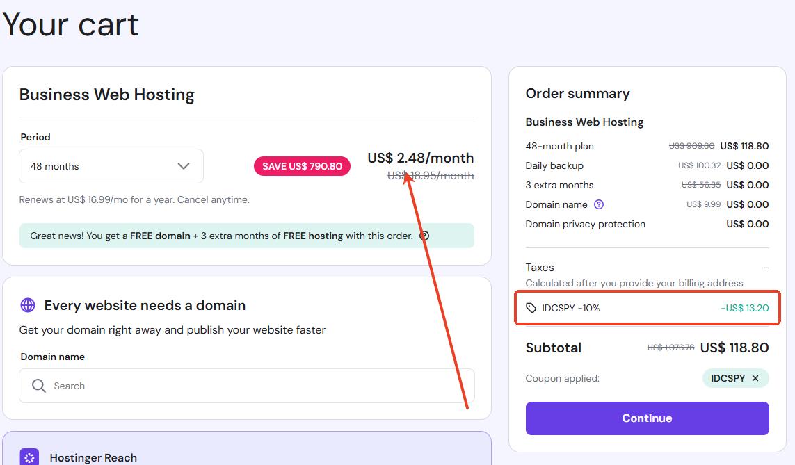 Hostinger WooCommerce主机