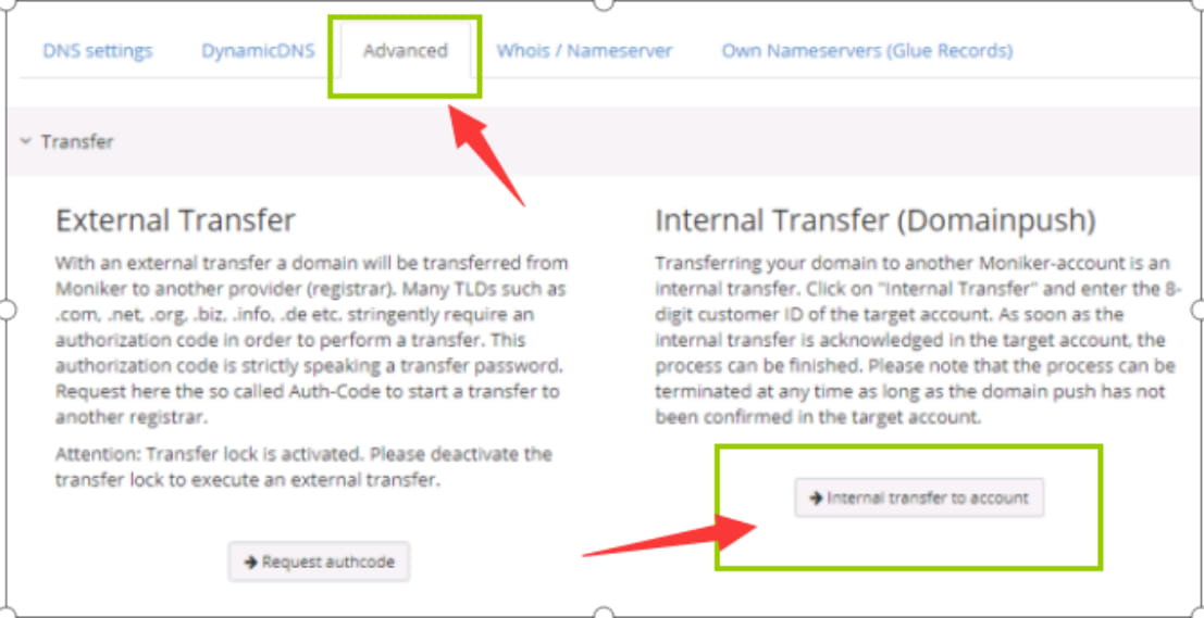 Moniker：PUSH域名操作