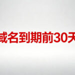 域名到期前30天怎么处理